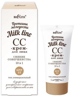 Белита MILK LINE СС-Крем д/лица 10 в 1 Сияние совершенства SPF-15 (30мл).12