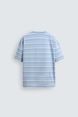 CAMISETA LAVADA RAYAS / Azul claro - Zara фото 8