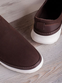 Мужские слиперы/ Лоферы стильные 103-07-L1 Коричневый - Piniolo фото 4