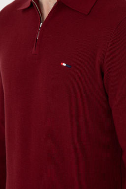 Erkek Regular Fit Yar_m Fermuarl_ Bordo Basic Kazak - U.s. polo assn фото 7