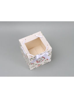 Цена за 5 шт. Коробка - переноска подарочная для цветов «С любовью», 19×19×19 см, с лентами