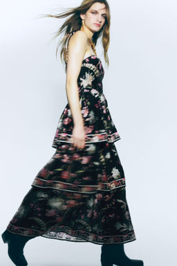 Vestido escalonado en mezcla de lino - H&m фото 2