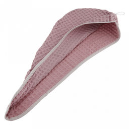 Чалма для бани и сауны "Чайная роза" 28х62см, вафельное полотно, хлопок 100%, плотность 245г/м2, на картоне, "Домашняя мода" (Россия)