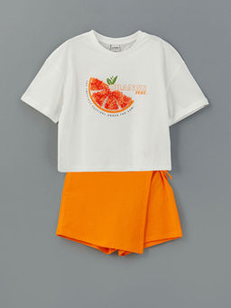Bisiklet Yaka K?z ?ocuk Ti??rt ve ?ort Etek