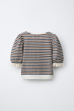 CHAQUETA PUNTO RAYAS / Rayas marrones - Zara фото 2