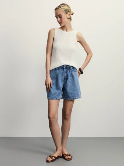 Джинсовые шорты со складками / Zarina  фото 8