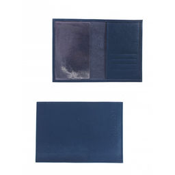 Обложка для паспорта Croco-П-405 (5 кред карт) натуральная кожа синий бергамо (47) 264834