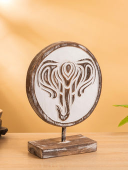 Цена за 2 шт. Сувенир на подставке «Голова слона», 25×10×32 см, дерево