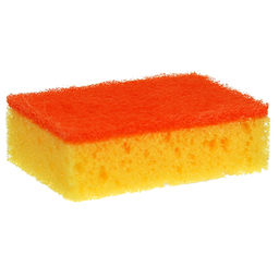 Губка для посуды Коломбина 10х7х3см, поролон, абразивная фибра, арома - цитрус, набор 5шт (Россия) - Домашняя мода фото 2