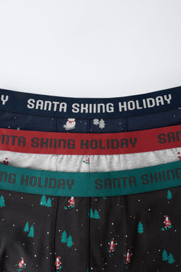 AGES 6-14 / PACK OF THREE SANTA AND SNOWMAN BOXERS - Zara фото 2
