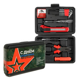 Набор инструментов в кейсе ЛОМ 23 ФЕВРАЛЯ, в подарочной упаковке, 11 предметов