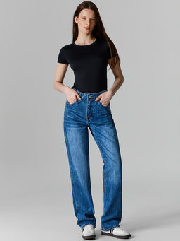 Джинсы женские прямые синие