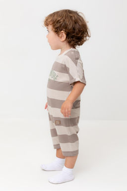 Crockid _ КР 6499/бежевый,коричневый,полоска к552 полукомбинезон (песочник) д/мал яс фото 3