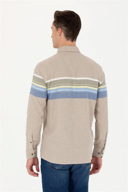 U. S. Polo Assn / Мужская рубашка светло-хаки с длинным рукавом - U.s. polo assn фото 12