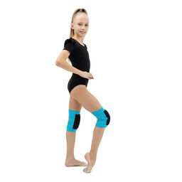 Наколенники для гимнастики и танцев Grace Dance, с уплотнителем, р. S, 7-10 лет, цвет бирюза/чёрный фото 4