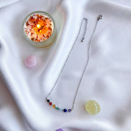 Колье на цепочке "7 чакр" с Самоцветами 38 см +