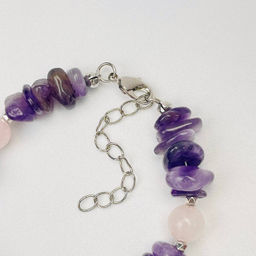 Браслет из Аметиста и Розового кварца - Радуга самоцветов фото 4