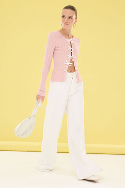 TRENDYOLMILLA Pudra Premium Iplik/Ozel Iplik Kurdeleli Triko H?rka TWOSS25HI00012  фото 3