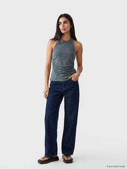 Halter Yaka B?zg?l? Bluz