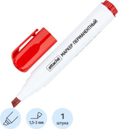 Маркер перманентный ATTACHE красный 1,5-3 мм скошенный наконечник фото 2