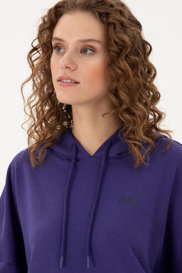 Женский фиолетовый базовый свитшот Неожиданная скидка в корзине - U.s. polo assn фото 2