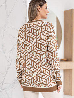 Кардиган Vilatte D31.130 из вискозы с кашемиром карамельно-бежевый  фото 3