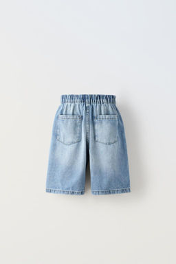 FLOWING DENIM BERMUDA SHORTS WITH ELASTICATED WAIST - Zara фото 2