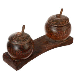 Набор для специй из кокоса «Горшочки», 13×5×6 см