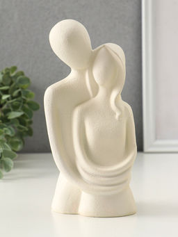 Бюст полистоун Влюблённые - объятия, песочный, 9?7.5?19.5 см