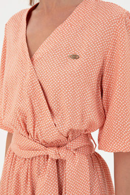 Женское тканое платье цвета лосося Неожиданная скидка в корзине - U.s. polo assn фото 7