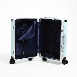 Чемодан малый 20, отдел на молнии, 2 кодовых замка, 4 колеса, крючок, цвет голубой - Simaland фото 9