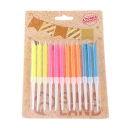 Свечи для торта Неон, 12 шт, разноцветные, высокие, 10 см - Страна карнавалия фото 7