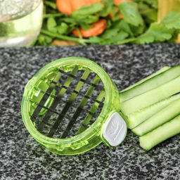 Овощерезка Доляна, 2 сменные насадки, съёмный пушер, 10.6×10.6×16.6 см, зелёная, белая