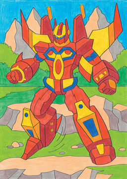 ФРЕЯ PNBK-012 Робот-тяжеловес Набор для раскрашивания по номерам карандашами 29.5 х 20.5 см 1 л  фото 3