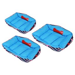 Подстилка для собак набор 3шт: 49х38х14см, 44х34х13см, 38х29х12см, 100% полиэстер, синтепон Фламинго синий (Китай)