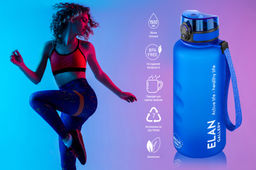 Бутылка для воды 1,5 л 10*10*28,5 см "Style Matte" с углублениями д/пальцев небесная