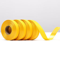 Цена за 4 шт. Лента полипропиленовая Matte для декора и подарков, ярко-жёлтая, 2 см х 50 м