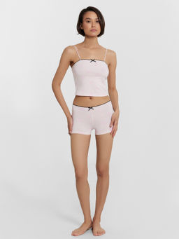 Комплект домашний женский розовый с бантиками