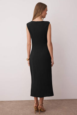 Koyu Visne Aksesuar Detayl? Midi Dokuma Elbise TWOSS25EL00862 - Trendyolmilla фото 15