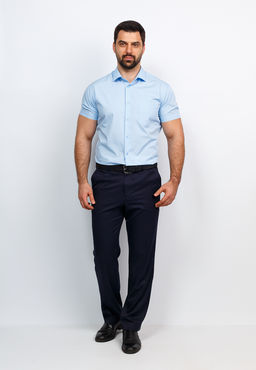 Сорочка мужская короткий рукав GREG 220/109/NBL/Z  фото 4