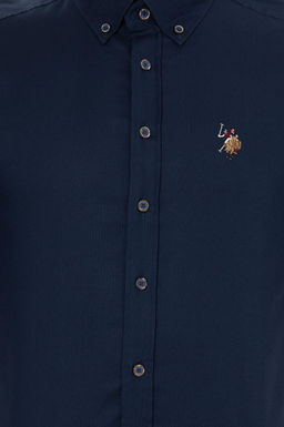 U. S. Polo Assn / Рубашка мужская темно-синяя Uzunkol Basic - U.s. polo assn фото 6