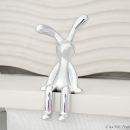 Фигурка Кролик 6 см серебро / S-3110 /уп 20/100/500/1000/Пасха