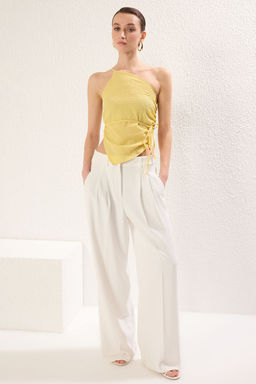 Sar? Tek Ask?l? Cizgili Dokuma Bluz TWOSS25BZ00350 - Trendyolmilla фото 2