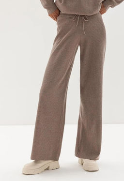 K13198 Брюки палаццо (вязаный трикотаж) КОРИЧНЕВЫЙ