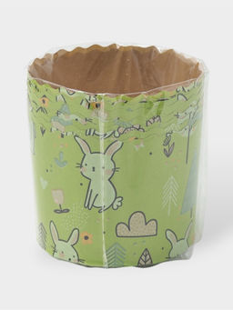 Цена за 2 шт. Формы для выпечки кулича бумажные Зайки в лесу, одноразовые, набор 10 шт., 7?6 см, зелёные