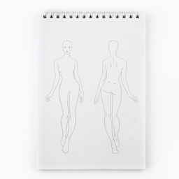 Скетчбук с шаблоном фигуры А5, 40 л «Девушка в розовом»