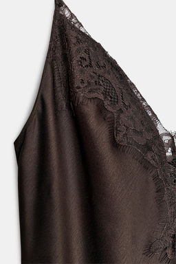 ZW COLLECTION SATIN LACE DRESS - Zara фото 8