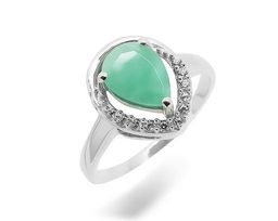 Кольцо из серебра изумруд берилл, Юния