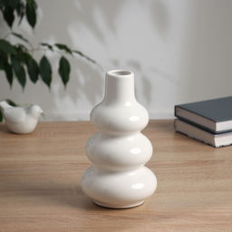 Ваза Грейсон, кольца мини, 20?11 см, керамика, белая