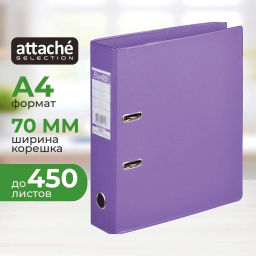 Папка-регистратор Strong Line 70мм, сиреневый,ПБП2,карм.кор - Attache фото 2